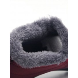 Unisex Waterproof Fur Lined Flat Heel Snow Boots