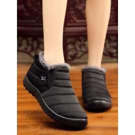 Unisex Waterproof Fur Lined Flat Heel Snow Boots