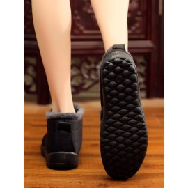 Unisex Waterproof Fur Lined Flat Heel Snow Boots