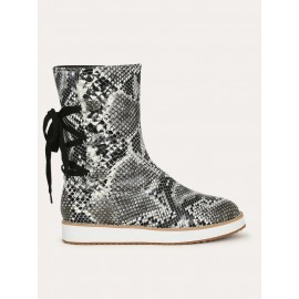 Casual Leopard Snake Print Lace-up Print Boots