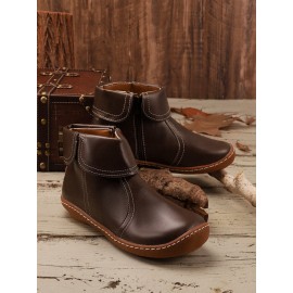 Women Casual Plain All Season Commuting Closed Toe PU Vintage Style Rubber Classic Boots Boots