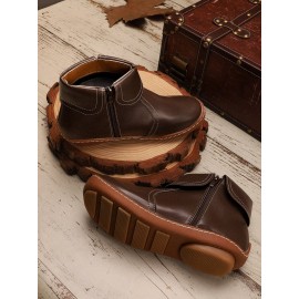 Women Casual Plain All Season Commuting Closed Toe PU Vintage Style Rubber Classic Boots Boots