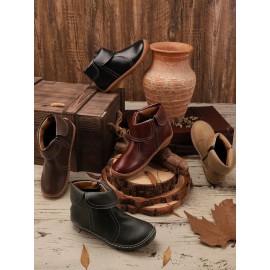 Women Casual Plain All Season Commuting Closed Toe PU Vintage Style Rubber Classic Boots Boots