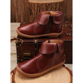 Women Casual Plain All Season Commuting Closed Toe PU Vintage Style Rubber Classic Boots Boots