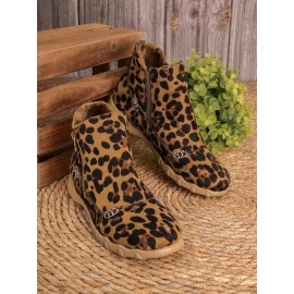 Faux Leather Panel Zip and Fleece Soft Ankle Ankle Boots