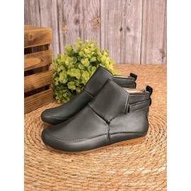 Women Casual Green Daily Adjustable Soft Leather Booties