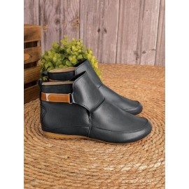 Women Casual Green Daily Adjustable Soft Leather Booties