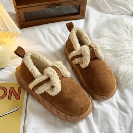 Casual Plain Slip On Flat Heel Snow Boots