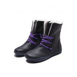 Retro Cuffed Casual Round Toe Short Boots