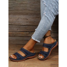 Retro Style Hollow Out Circular Embroidery Foot Casual Slippers