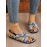 Casual Knot Front Print Slingback Sandals