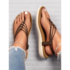 Beaded Thin Strap Bohemian Thong Sandals
