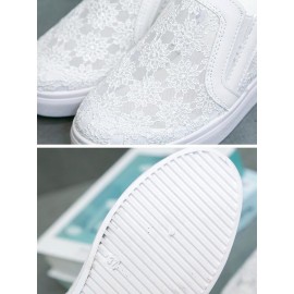 Flower Embroidery Detail Hidden Heeled Shoes