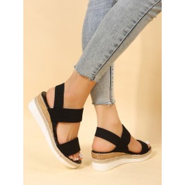 Women Double Band Slingback Espadrille Sole Sandals