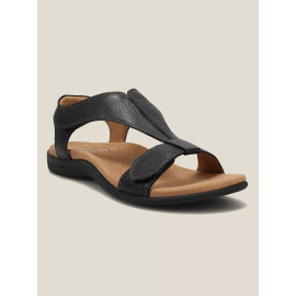 Retro Solid Color Casual Velcro Portable Sandals