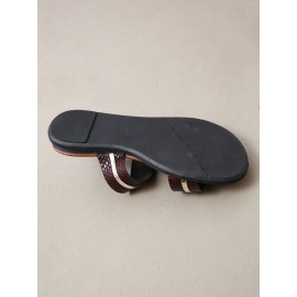 Gold Stitching Stripe Casual Sandals