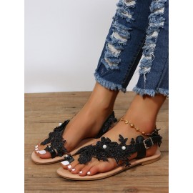 Women's Lace Romantic Flower Decorative Summer Wedding Sandals