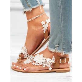 Women's Lace Romantic Flower Decorative Summer Wedding Sandals