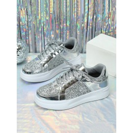 Street Plain Non-Slip Lace-Up Flat Heel Skate Shoes Split Joint