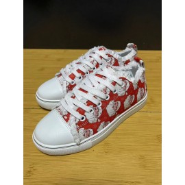 Christmas Santa Claus Snowflake Lace-Up Canvas Shoes