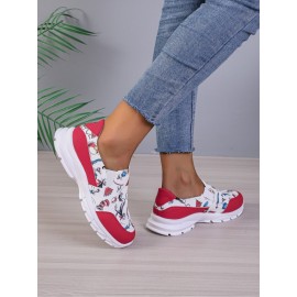 Sports Color Block Wearable Slip On Flat Heel Slip On Printing