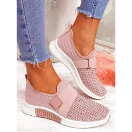 Rhinestone Flyknit Breathable Upper Sneakers