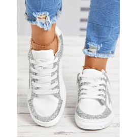 Silver Glitter Star Sneakers