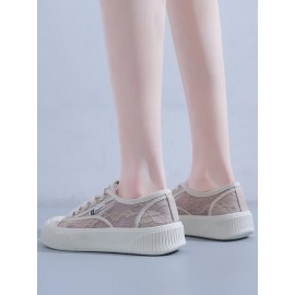 Airy Floral Lace Resort Flats