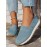 Sports Plain Breathable Slip On Flat Heel Fly Woven Shoes
