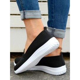 Sports Floral Breathable Slip On Flat Heel Fly Woven Shoes Embroidery