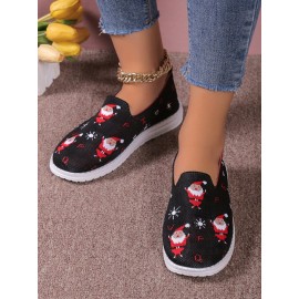 Casual Cartoon Breathable Slip On Flat Heel Deep Mouth Shoes