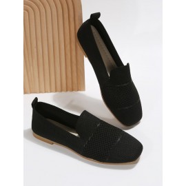 Casual Plain Breathable Slip On Low Heel Deep Mouth Shoes Hollow Out