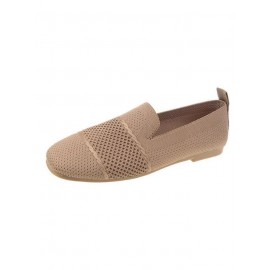 Casual Plain Breathable Slip On Low Heel Deep Mouth Shoes Hollow Out