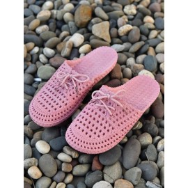 Women Lace Up Hollow Out Waterproof Beach Mules