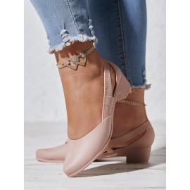 Waterproof Hollow Out Block Heel Beach Shoes