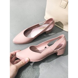 Waterproof Hollow Out Block Heel Beach Shoes
