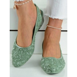 Waterproof Floral Wedge Heel Slingback Shallow Shoes
