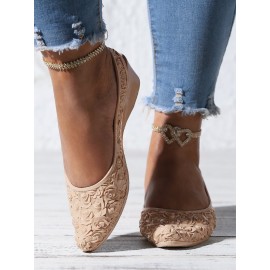 Waterproof Floral Wedge Heel Slingback Shallow Shoes