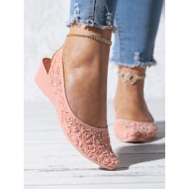 Waterproof Floral Wedge Heel Slingback Shallow Shoes